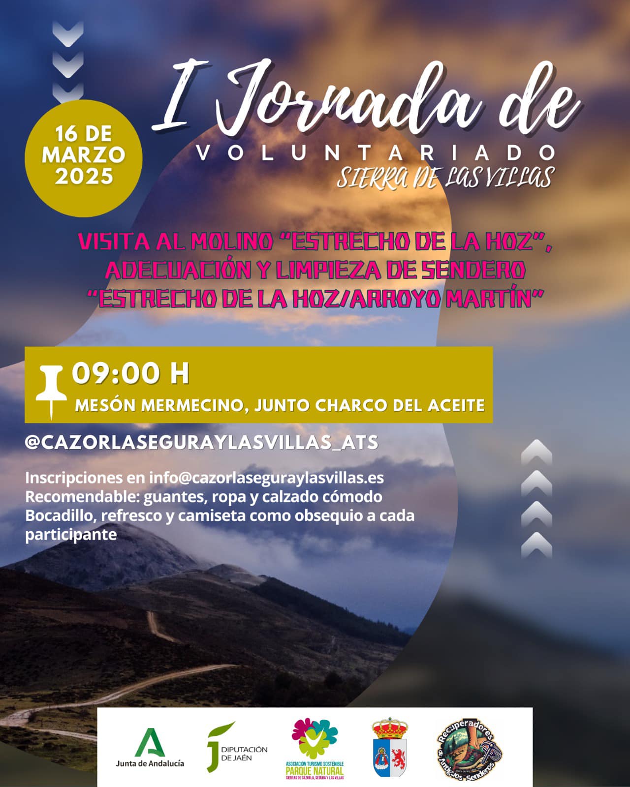 16 marzo · I Jornada Voluntariado Sierra de las Villas