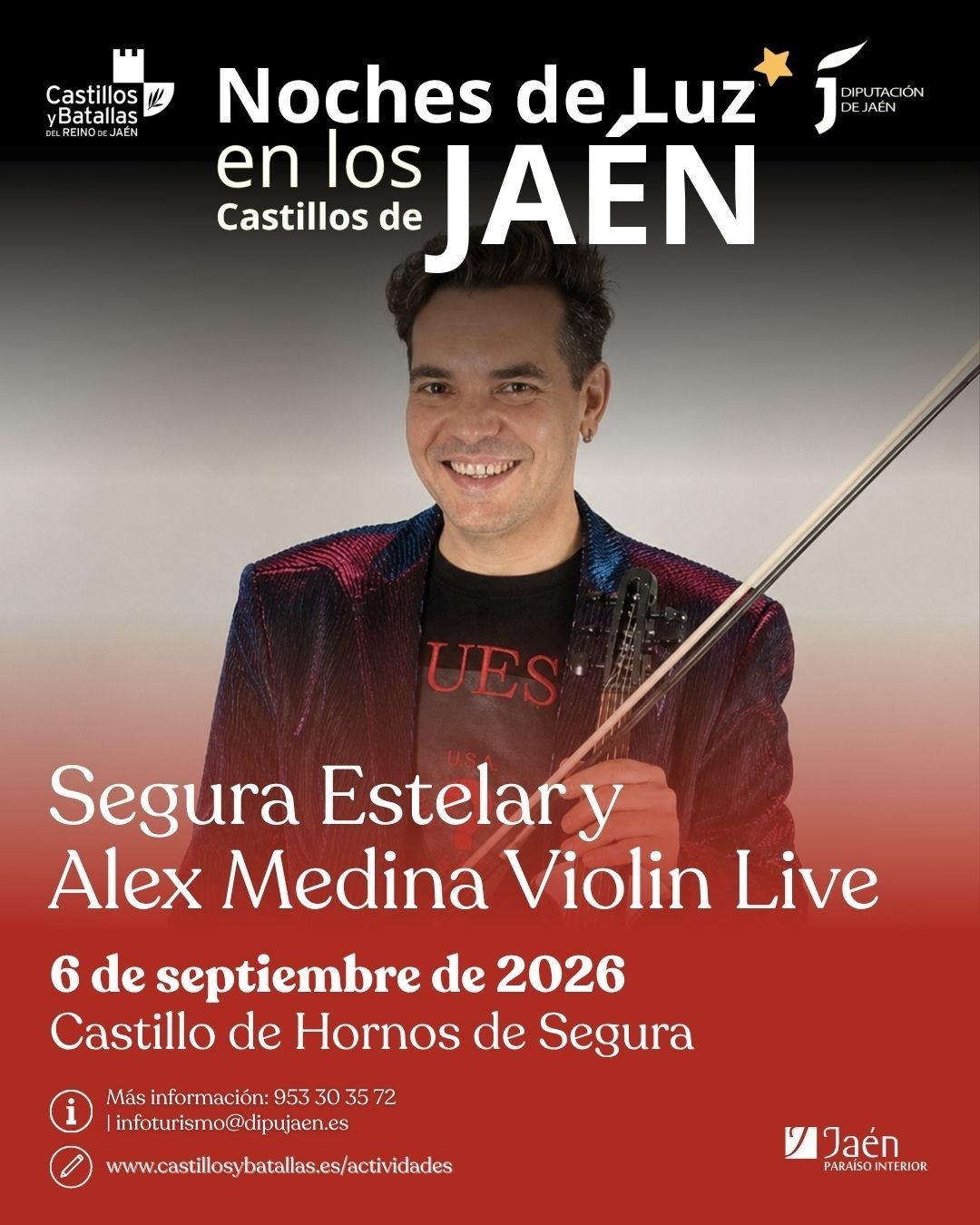 Noches de luz en los castillos de Jaén: AstroÁndalus, S.L. y Alex Medina Violin Live