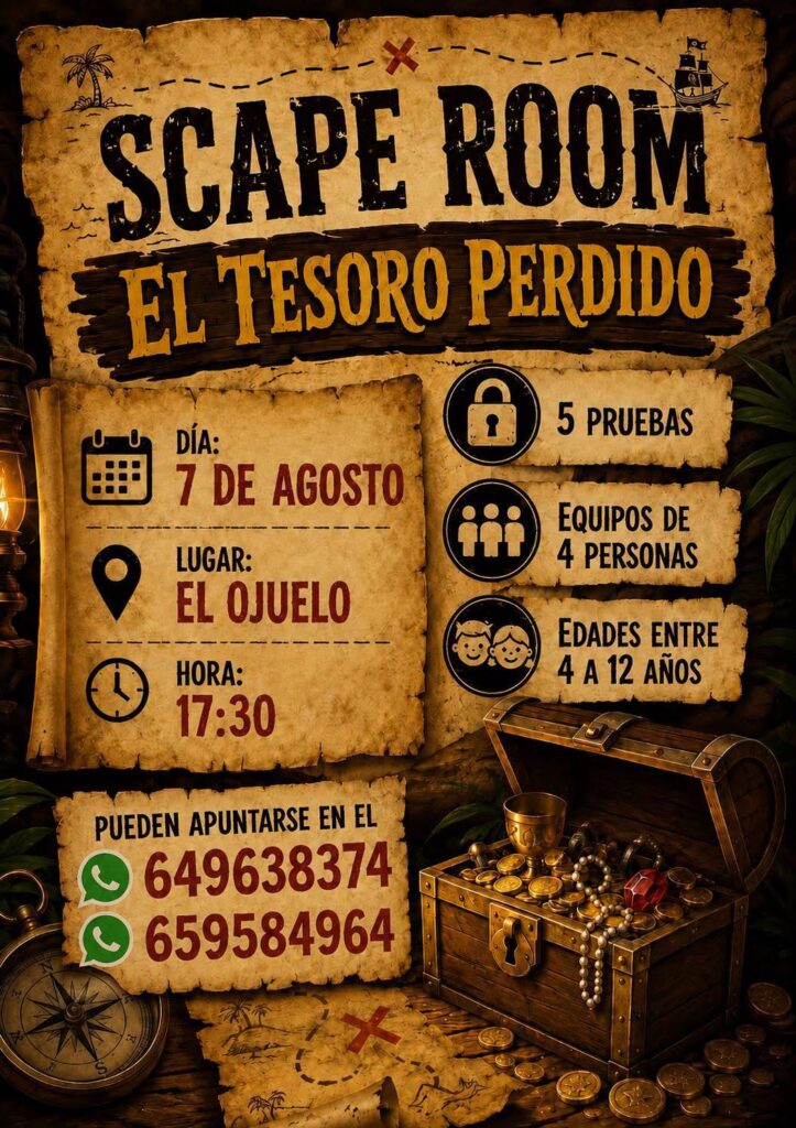 Scape Room infantil “El Tesoro Perdido” (El Ojuelo-Segura de la Sierra)