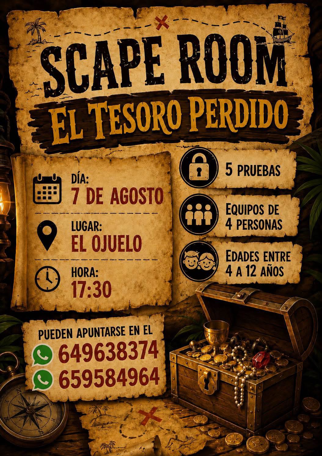 Scape Room infantil “El Tesoro Perdido” (El Ojuelo-Segura de la Sierra)